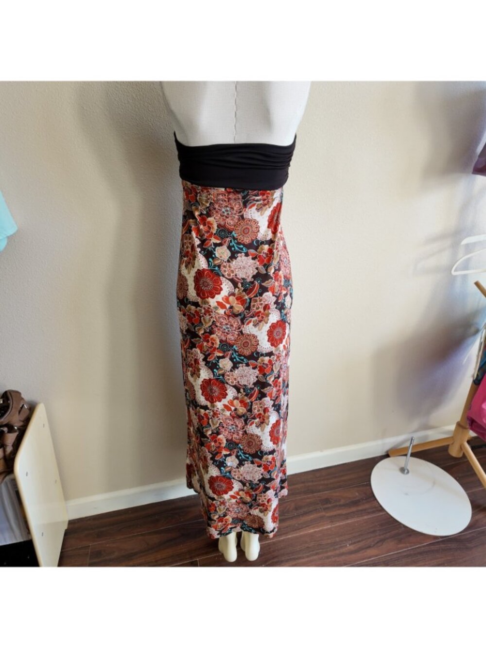 y2k summer floral maxi dress CKW size M vintage 2000s 90s - Picture 8 of 10
